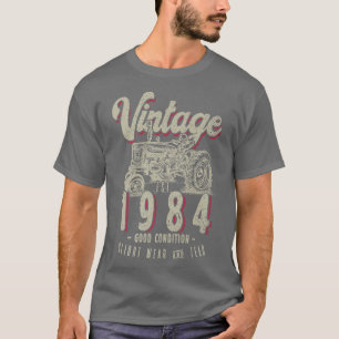 T-shirt Vintage Tracteur Farmer Anniversaire Né En 1984 &