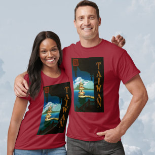 T-shirt Vintage Travel Asie, Tour à étages de Pagode de Ta