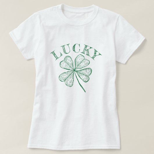 T-shirt Vintage Trèfle Vert Saint Patrick (Design devant)