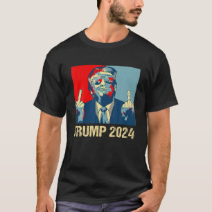 T-shirt Vintage Trump 2024 Middle Finger Je serai de retou