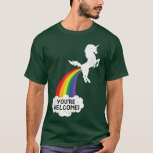 T-shirt Vintage Unicorn Poops Arc en ciel Vous êtes Bienve