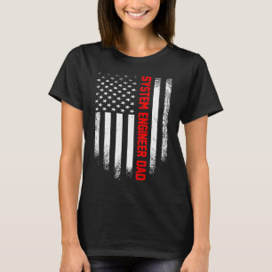 T-shirt Vintage US American Flag IT Systems Engineer Papa