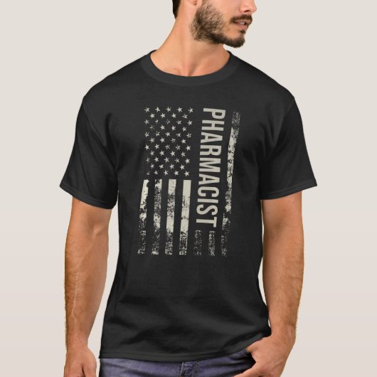 T-shirt Vintage US American Flag Pharmacist Premium (Devant)