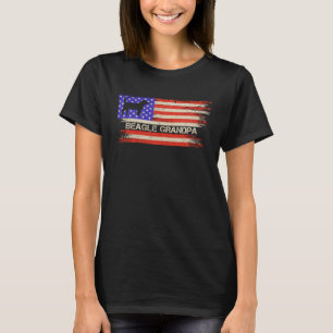 T-shirt Vintage USA American Drapeau Beagle Chien Grandpa