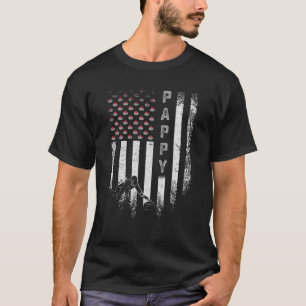 T-shirt Vintage USA American Flag Curling Pappy Curler Sil