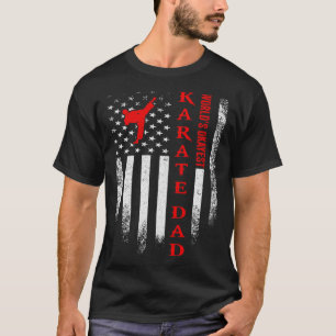 T-shirt Vintage USA American Flag World s Okayest Karate D