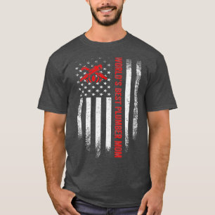 T-shirt Vintage USA American Flag Worlds Best Plumber