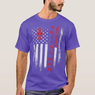T-shirt Vintage USA American Flag Worlds Okayest Ski