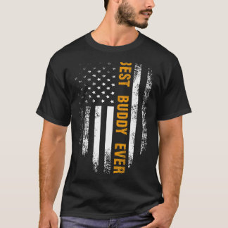 T-shirt Vintage Usa Best Buddy Jamais American Flag Père