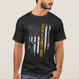 T-shirt Vintage USA Drapeau Corée Taekwondo Formation Papa