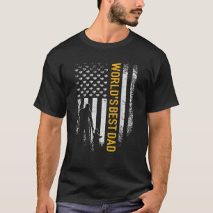 T-shirt Vintage USA Drapeau Monde meilleur papa jamais drô