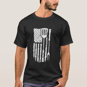 T-shirt Vintage USA Flag America Grill BBQ