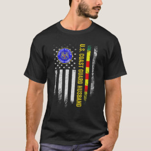 T-shirt Vintage USA Flag Fier Garde côtière Vietnam Vét
