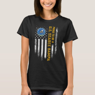 T-shirt Vintage Usa Flag Proud To Be A Us Seabee Vétéran B