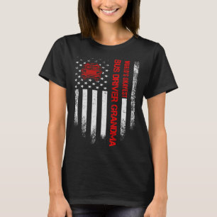 T-shirt Vintage USA Flag World Okayest School Bus Driver