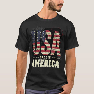 T-shirt Vintage USA Made in America Distressed Graphisme