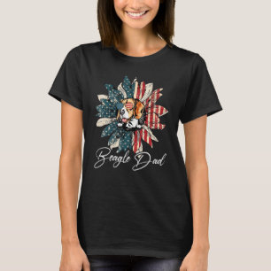 T-shirt Vintage Usa Meilleur Papa Beagle Ever Drapeau Amér