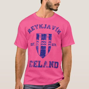 T-shirt Vintage Varsity College Reykjavik Islande