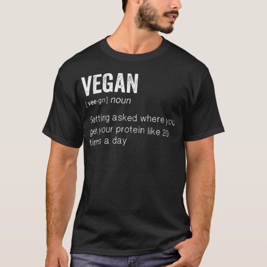 T-shirt Vintage Vegan Drôle (Devant)