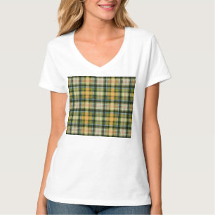 T-shirt Vintage vert orange St Patrick plaid motif