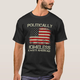 T-shirt Vintage Vieux USA Drapeau Politique Sans-abri Touj
