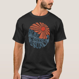T-shirt Vintage Voici Le Sun Cute Retro 70's Beach V