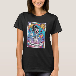 T-shirt Vintage Volleyball Maman Carte Tarot Skeleton Mot