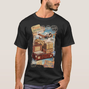 T-shirt Vintage Voyage Avion