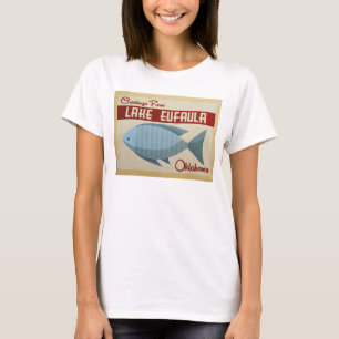T-shirt Vintage voyage bleu de poissons d'Eufaula