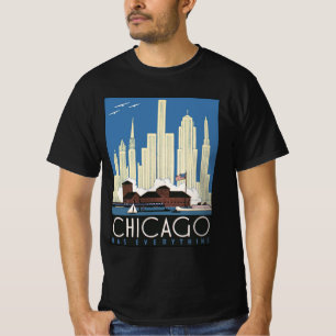 T-shirt Vintage voyage Chicago Illinois Skyscraper Skyline