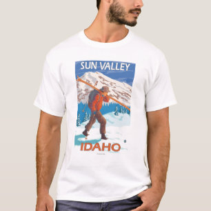 T-shirt Vintage voyage de transport 2 de skis de neige de