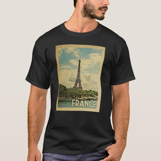 T-shirt Vintage voyage France (Devant)