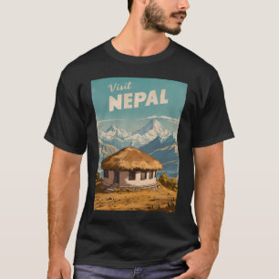 T-shirt Vintage voyage Népal Himalaya Rétro Pittoresque