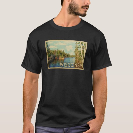 T-shirt Vintage voyage Wisconsin (Devant)