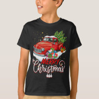 Vintage Wagon Red Truck Christmas Tree Pajama Fami