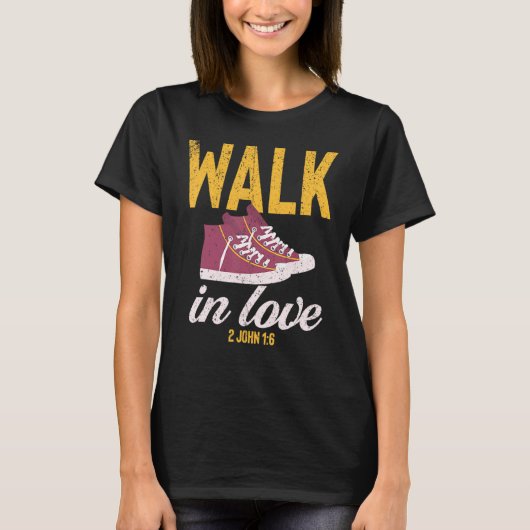 T-shirt Vintage Walk In Love Christian (Devant)