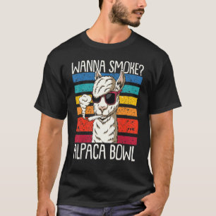 T-shirt Vintage Wanna Smoke Alpaca Bowl Funny Alpaca