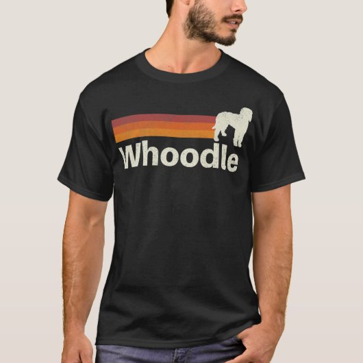 T-shirt Vintage Whodle Retro Maman Papa Chien  (Devant)