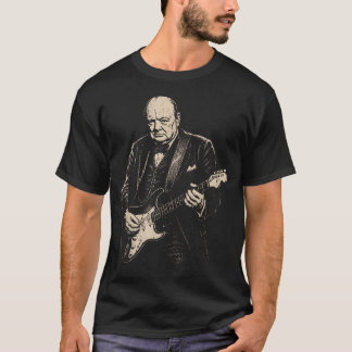 T-shirt Vintage Winston Churchill jouant de la guitare