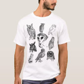 T-shirt Vintage Wise Owls Doodle Collection (Devant)