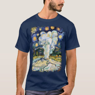 T-shirt Vintage Yellowstone Old Faithful dans le style de