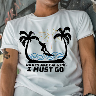 T-shirt Vintages vagues appellent je dois aller Surf palmi