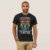 T-shirt Vinteage Français Bulldog Retro Style Chien T-shir (Devant entier)