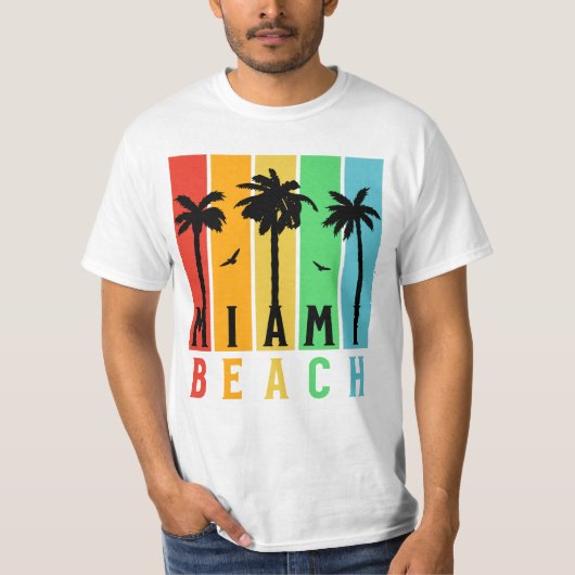 T-shirt Vintege Miami Beach Floride (Devant)