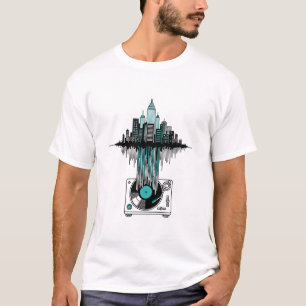 T-shirt Vinyl City Soundwave Amoureux de la musique d'ar