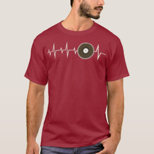 T-shirt Vinyl Heartbeat - EKG Puls Line Vinyl Records DJ