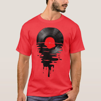 T-shirt Vinyl LP Music Record Sunset Red