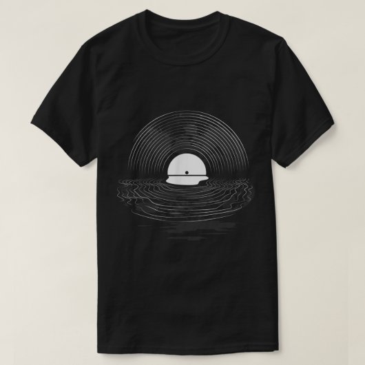 T-shirt Vinyl Record Sunset Reflection Design (Design devant)