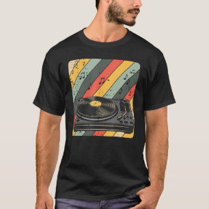 T-shirt Vinyl Record Tourne-disque Dj Music Hommes Vintage