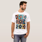 T-shirt Vinyl records : retro LP set. (Devant entier)